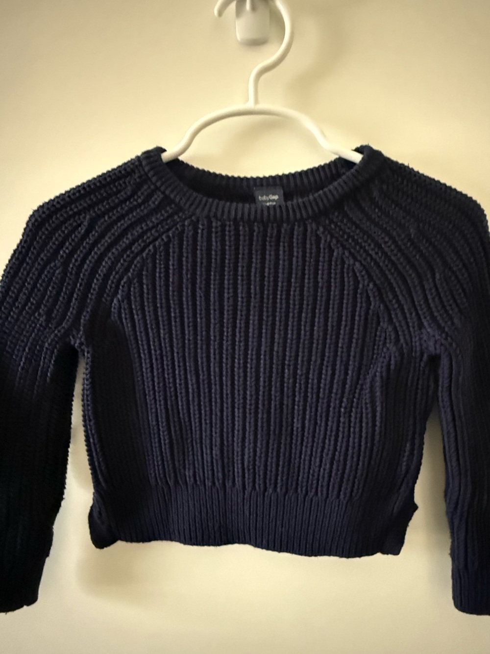 Baby GAP Navy Ribbed Cropped Crewneck Sweater